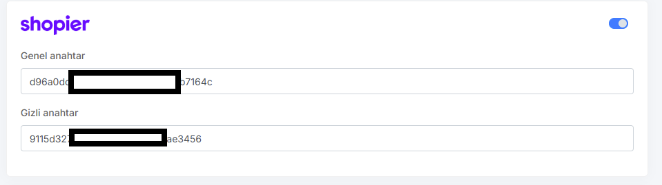 Sitenize API Girişi